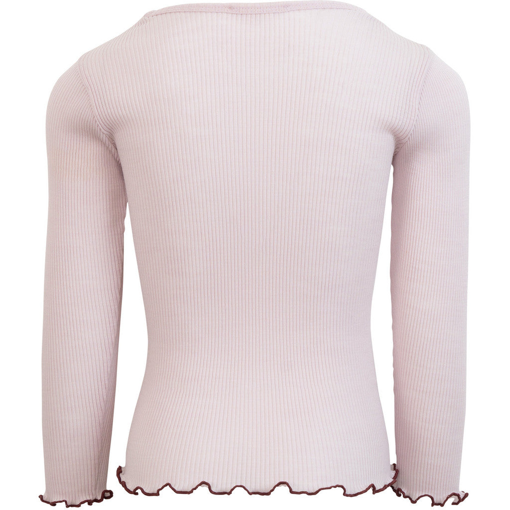 minimalisma Atlantic-frill - Children's wool long sleeve top Blouse for kids Peony with Bordeaux