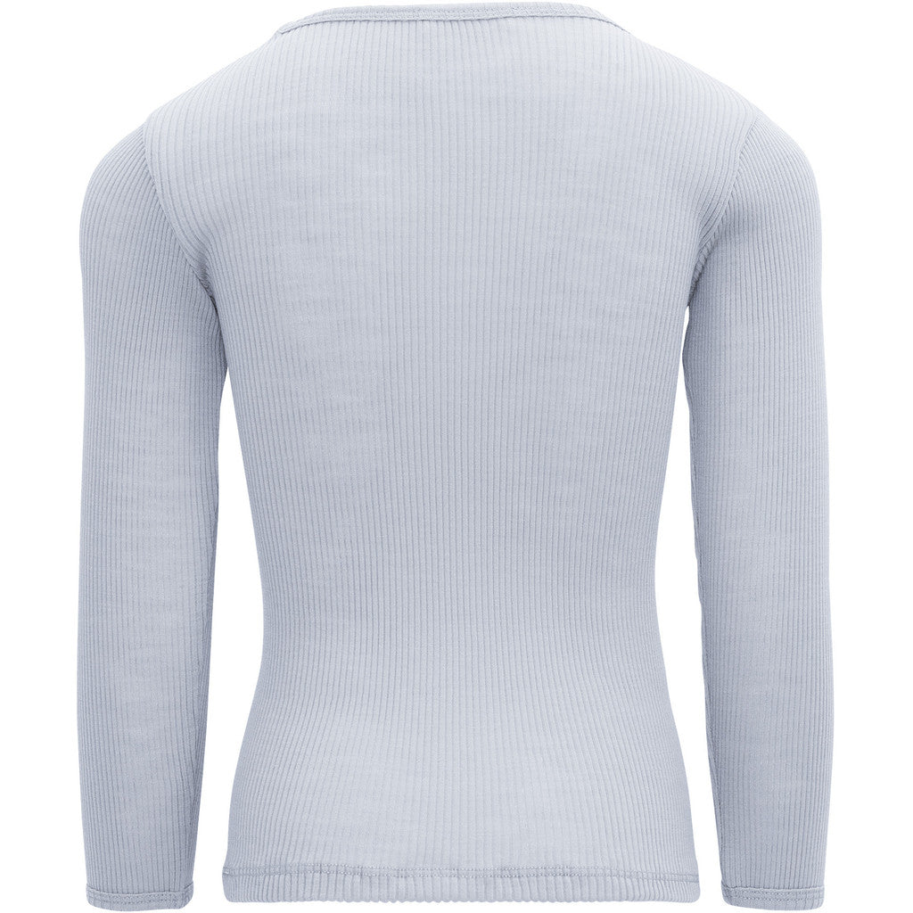 minimalisma Atlantic - Children's wool long sleeve top Blouse for kids Frost Blue
