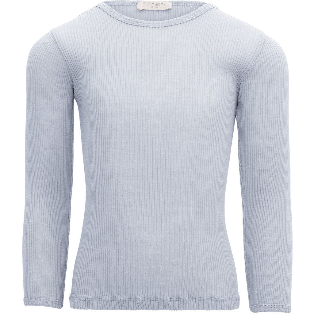 minimalisma Atlantic - Children's wool long sleeve top Blouse for kids Frost Blue