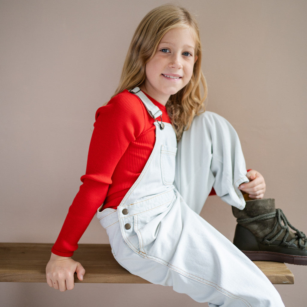 minimalisma Atlantic - Children's wool long sleeve top Blouse for kids Red