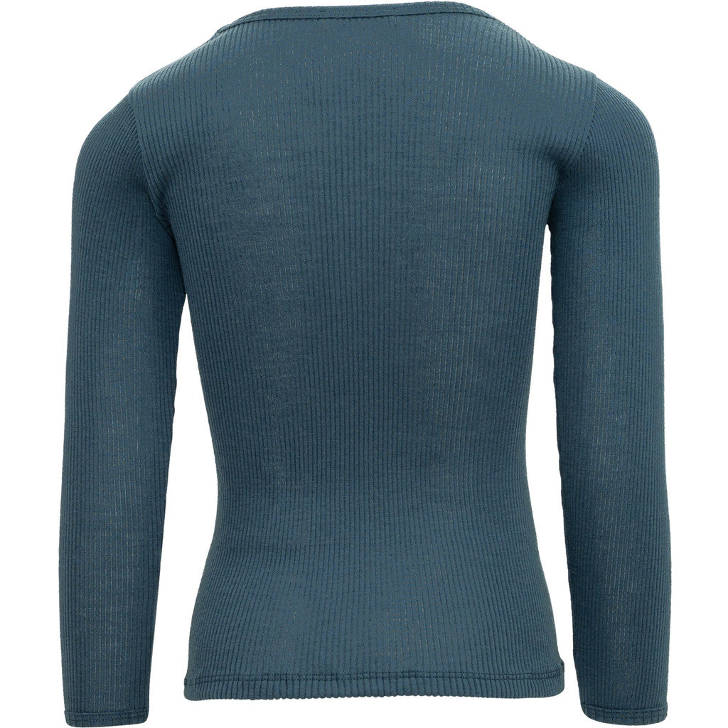 minimalisma Atlantic - Children's wool long sleeve top Blouse for kids Surf Blue