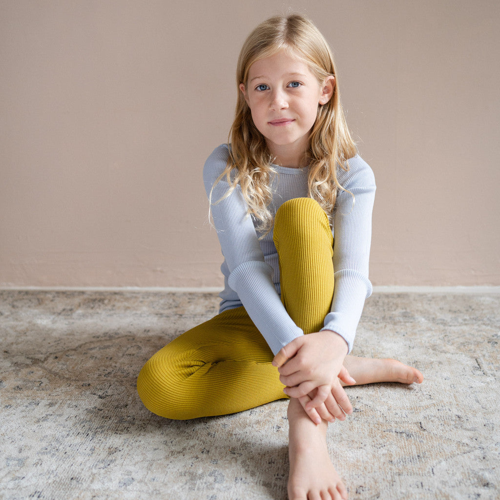 minimalisma Atlantic - Children's wool long sleeve top Blouse for kids Frost Blue