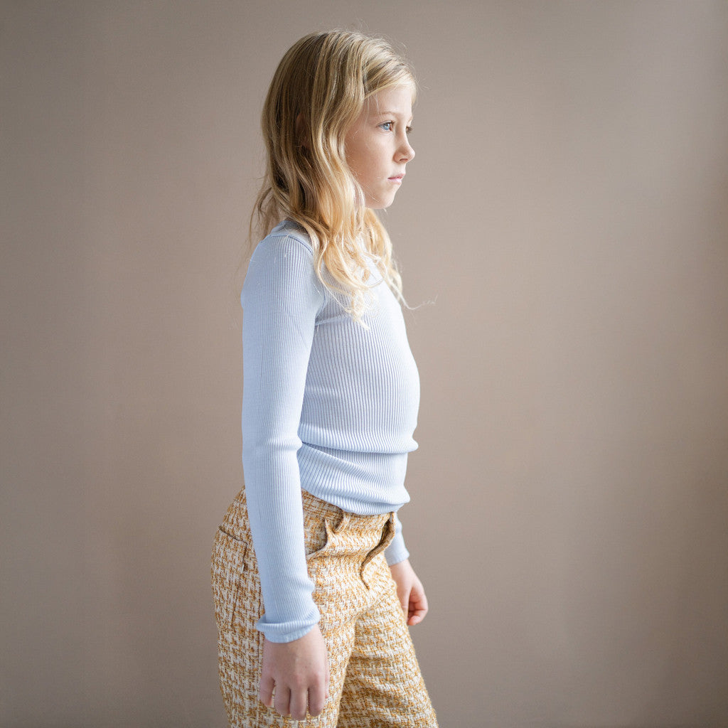 minimalisma Atlantic - Children's wool long sleeve top Blouse for kids Frost Blue