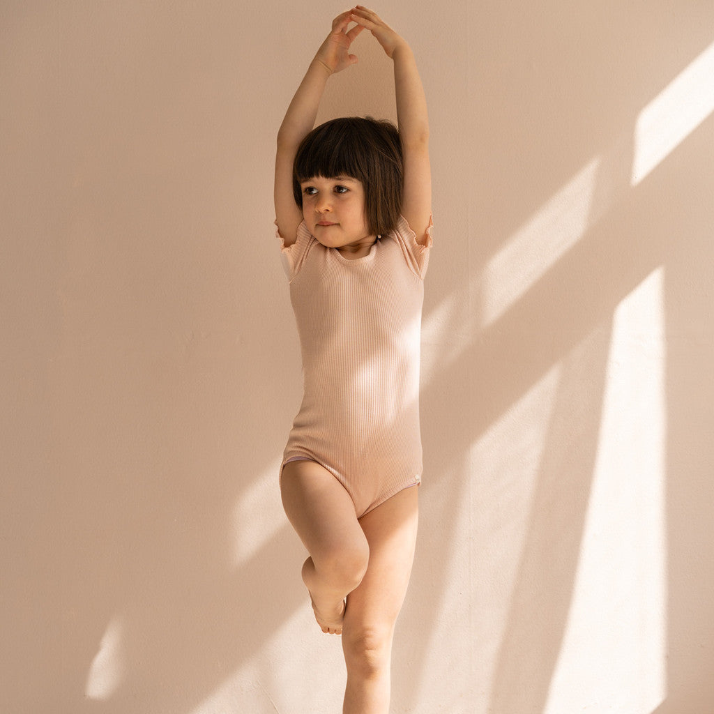 minimalisma Ballerina - Children's silk dance leotard Blouse for kids Sweet Rose