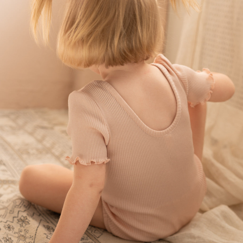minimalisma Ballerina - Children's silk dance leotard Blouse for kids Sweet Rose