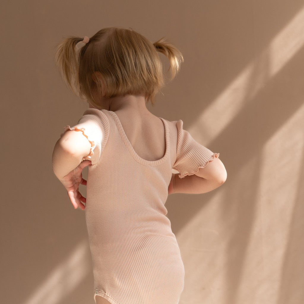 minimalisma Ballerina - Children's silk dance leotard Blouse for kids Sweet Rose