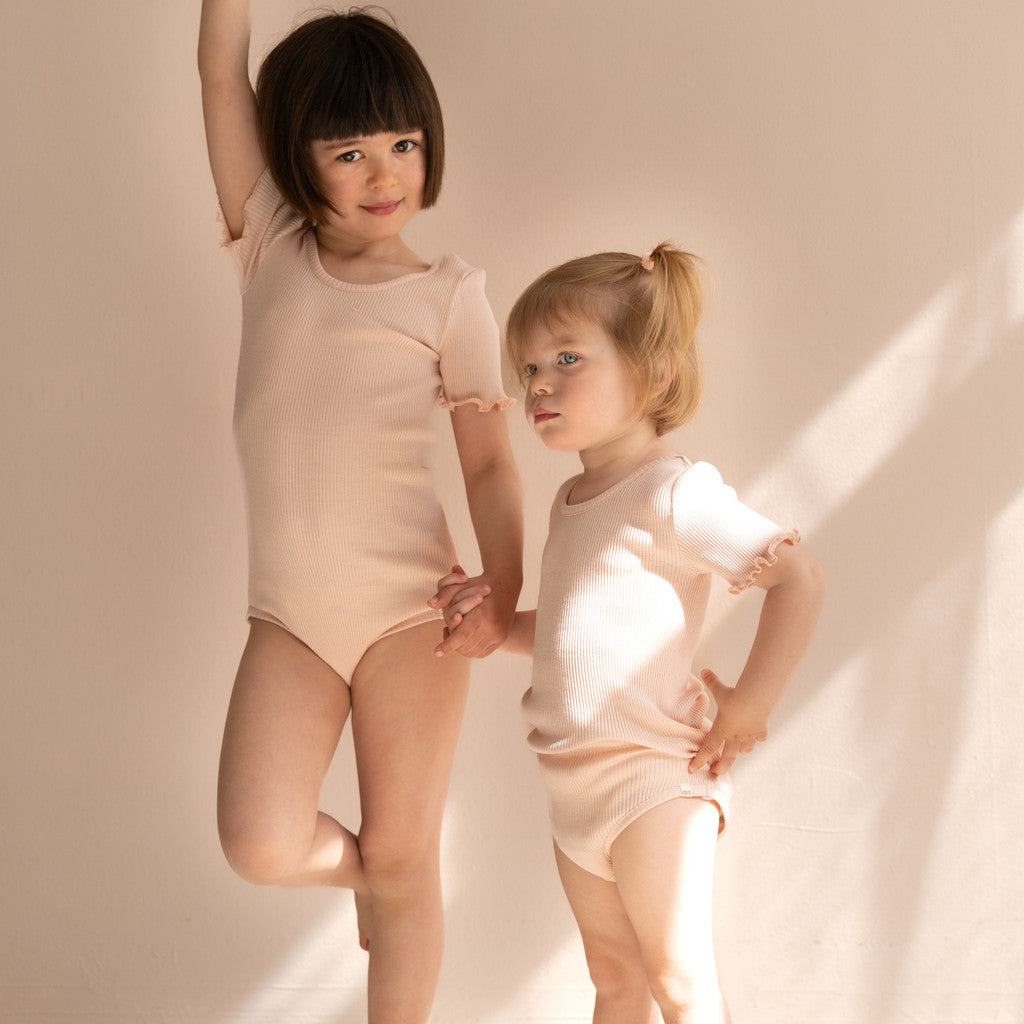 minimalisma Ballerina - Children's silk dance leotard Blouse for kids Sweet Rose