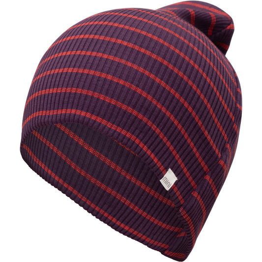 minimalisma Bambi - Children's silk beanie Hat / Bonnet Blackberry Red Stripes