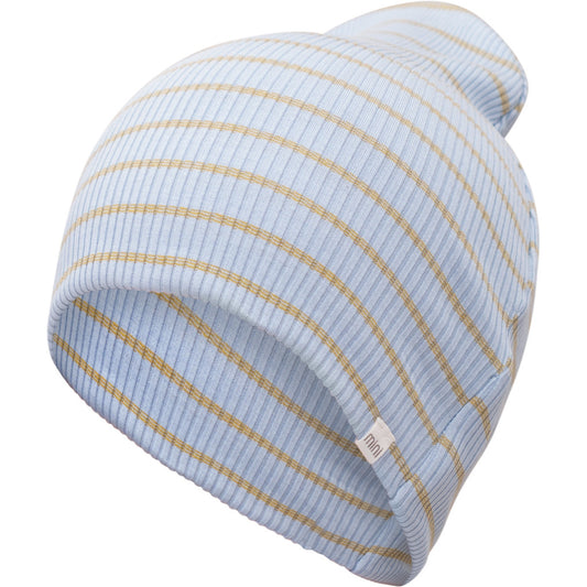 minimalisma Bambi - Children's silk beanie Hat / Bonnet Clear Olive Stripes