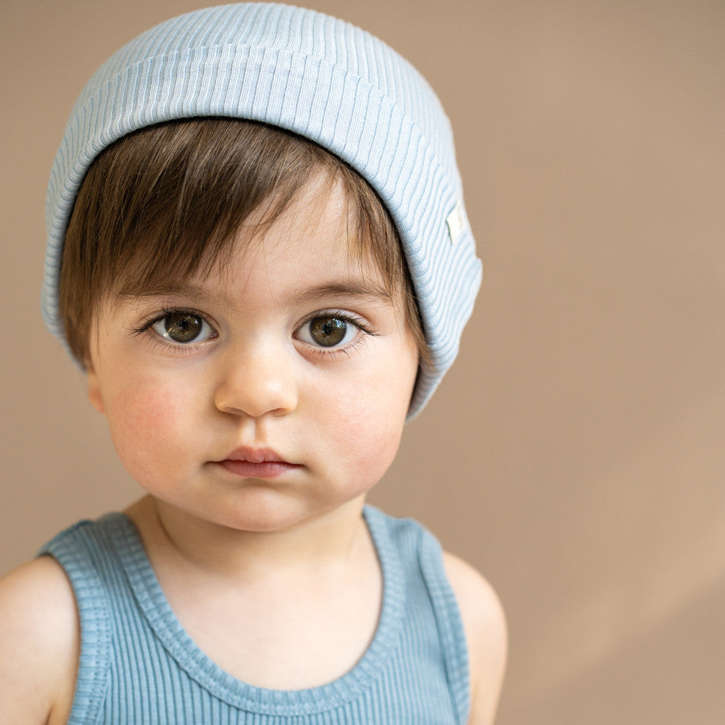 minimalisma Bambi - Children's silk beanie Hat / Bonnet Clearwater