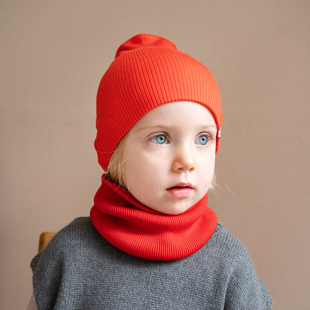 minimalisma Bambi - Children's silk beanie Hat / Bonnet Red