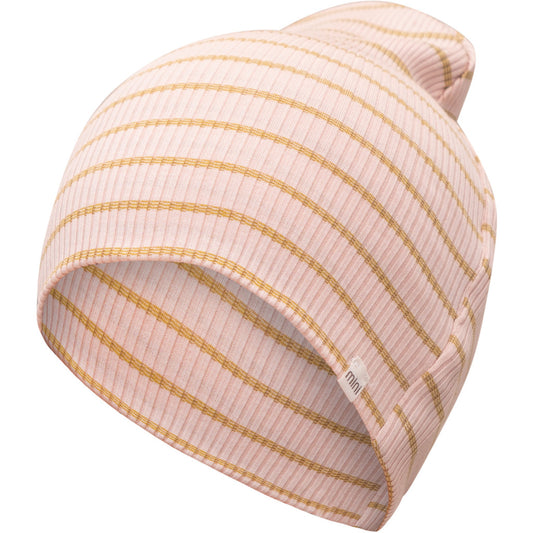 minimalisma Bambi - Children's silk beanie Hat / Bonnet Sweet Olive Stripes