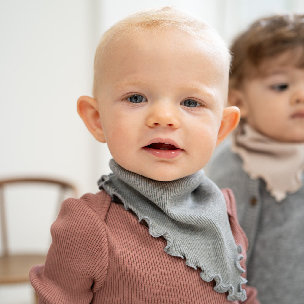 minimalisma Bandana - Baby silk scarf Bib / Hairband / Acc Grey Melange