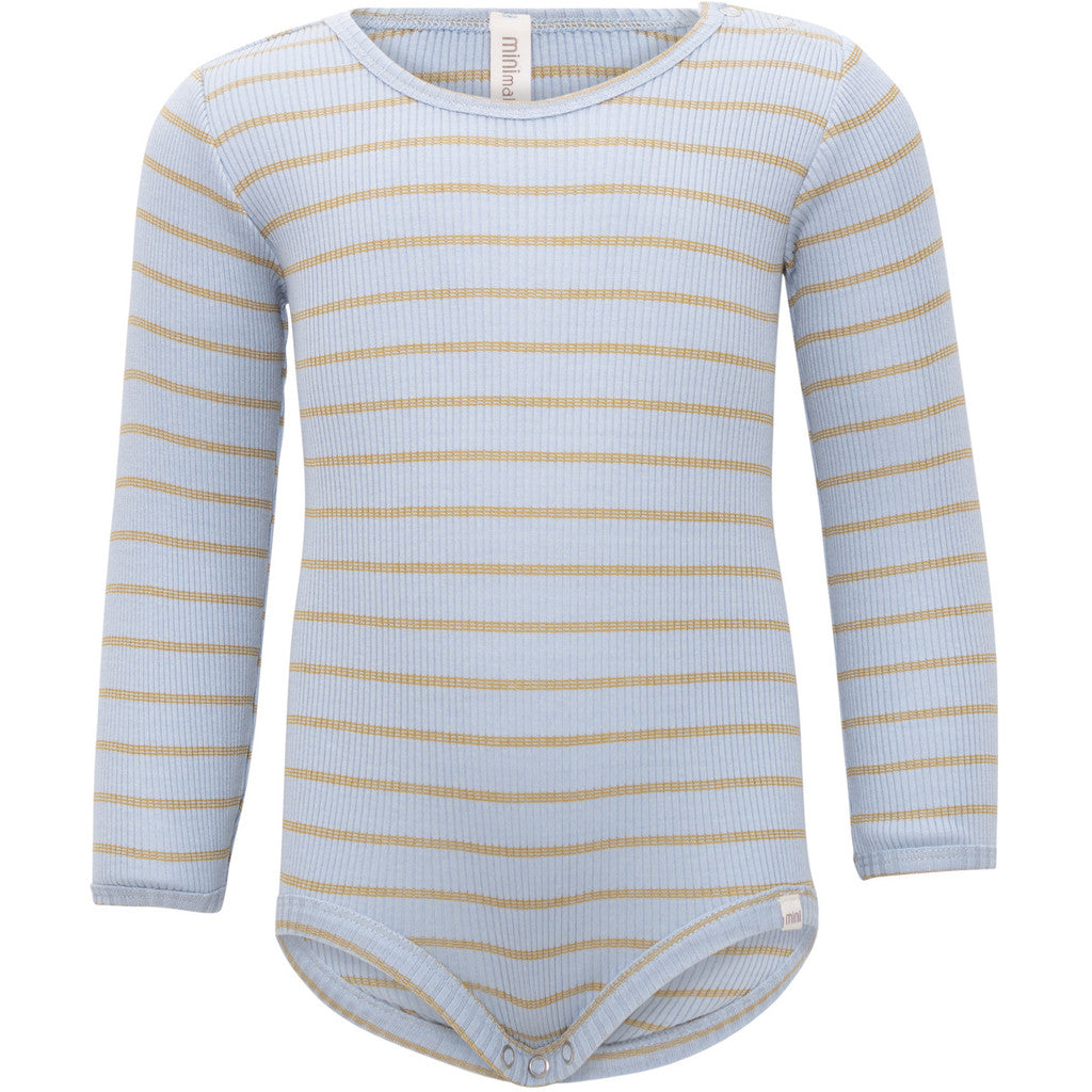 minimalisma Bandit - Baby silk long sleeve bodysuit Body Clear Olive Stripes