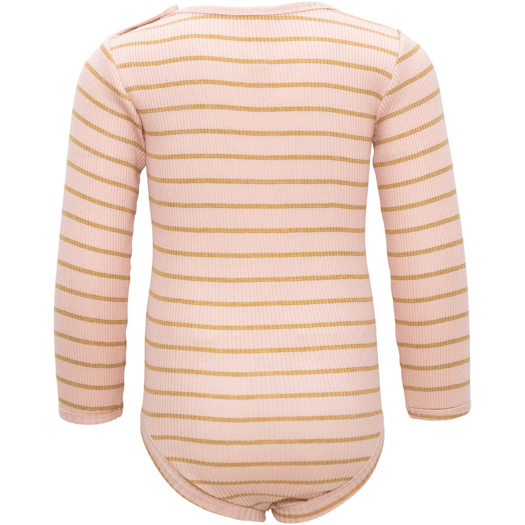 minimalisma Bandit - Baby silk long sleeve bodysuit Body Sweet Olive Stripes