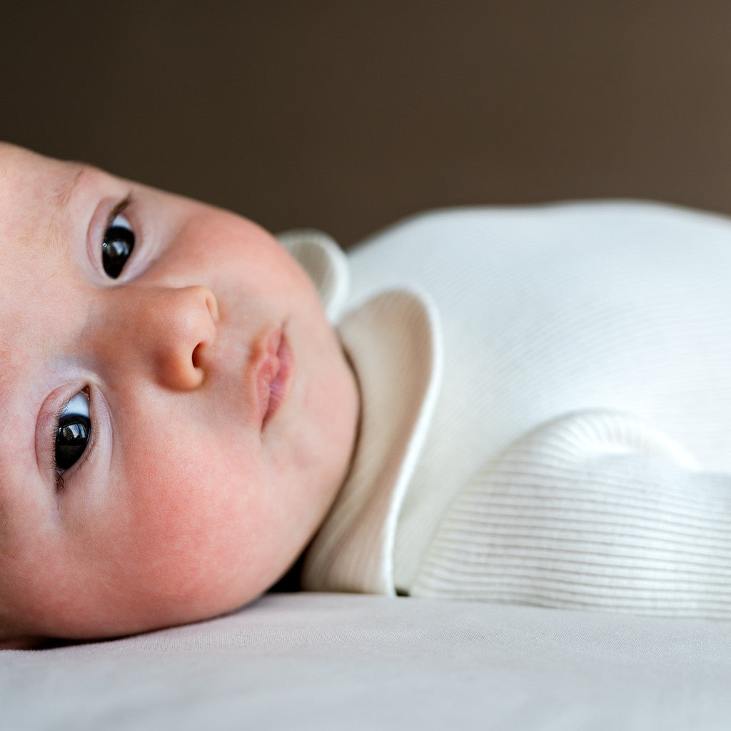 minimalisma Baptiste - Baby silk long sleeve bodysuit with peter pan collar Body Cream