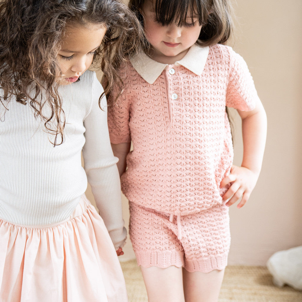 minimalisma Bergen-frill 2-6Y Blouse for kids Ecru with Sweet Rose