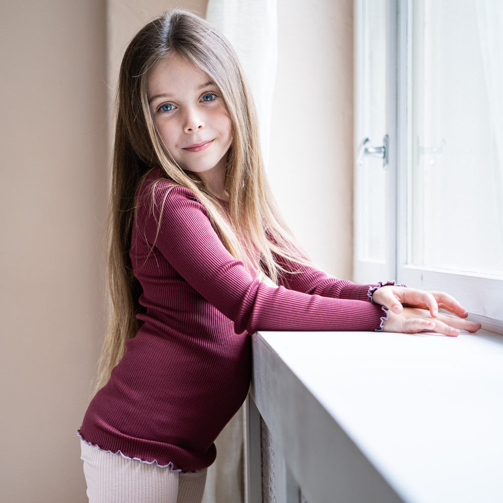 minimalisma Bergen-frill 2-6Y Blouse for kids Pomegranate with Mauve