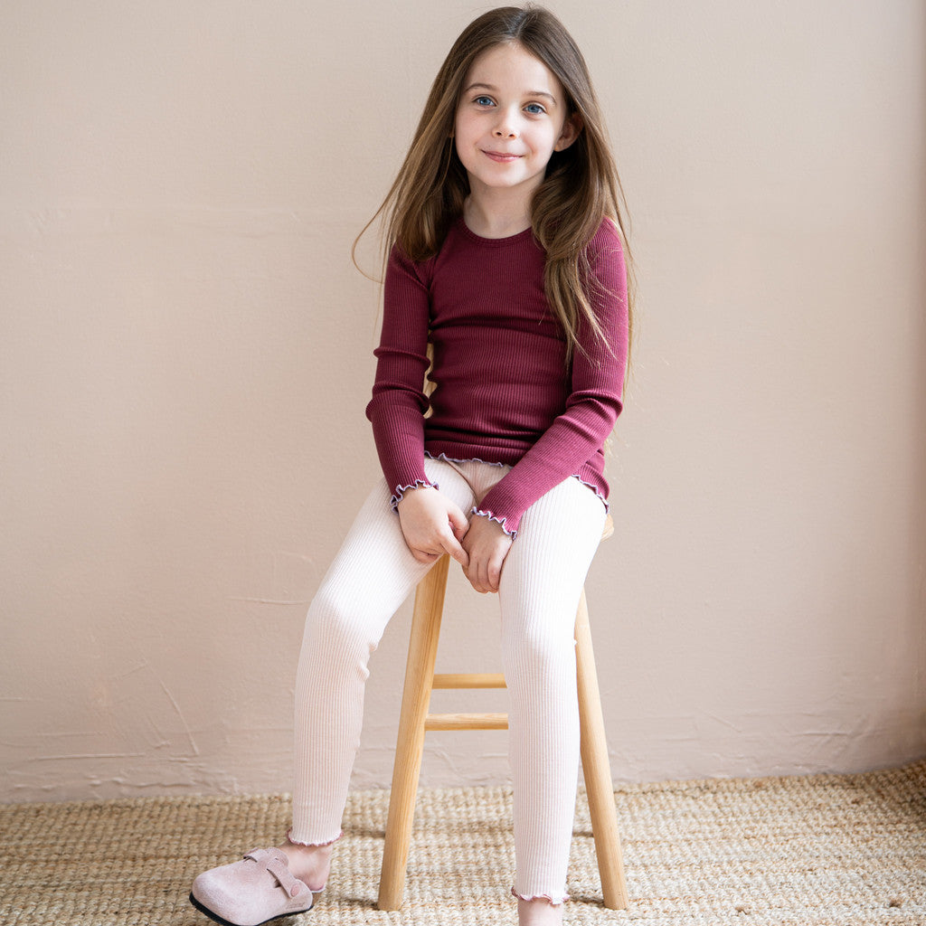 minimalisma Bergen-frill 6-14Y Blouse for kids Pomegranate with Mauve