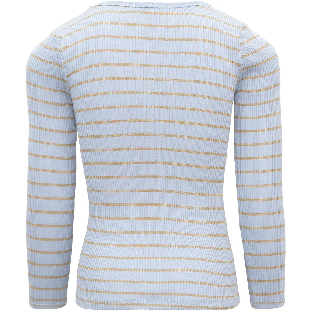 minimalisma Bergen - Children's silk long sleeve top Blouse for kids Clear Olive Stripes