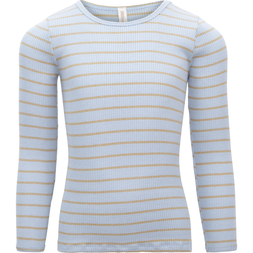 minimalisma Bergen - Children's silk long sleeve top Blouse for kids Clear Olive Stripes