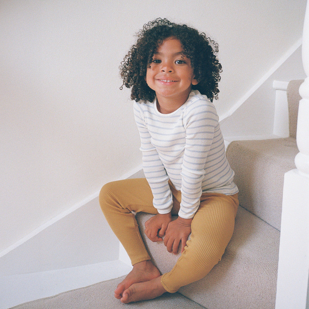 minimalisma Bergen - Children's silk long sleeve top Blouse for kids Clear Stripes