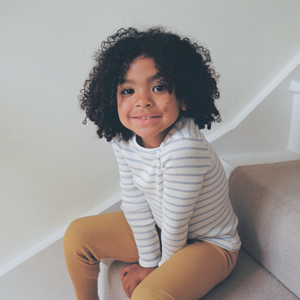 minimalisma Bergen - Children's silk long sleeve top Blouse for kids Clear Stripes