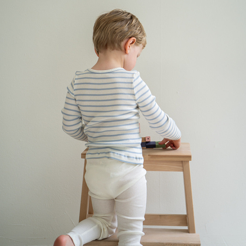 minimalisma Bergen - Children's silk long sleeve top Blouse for kids Clear Stripes