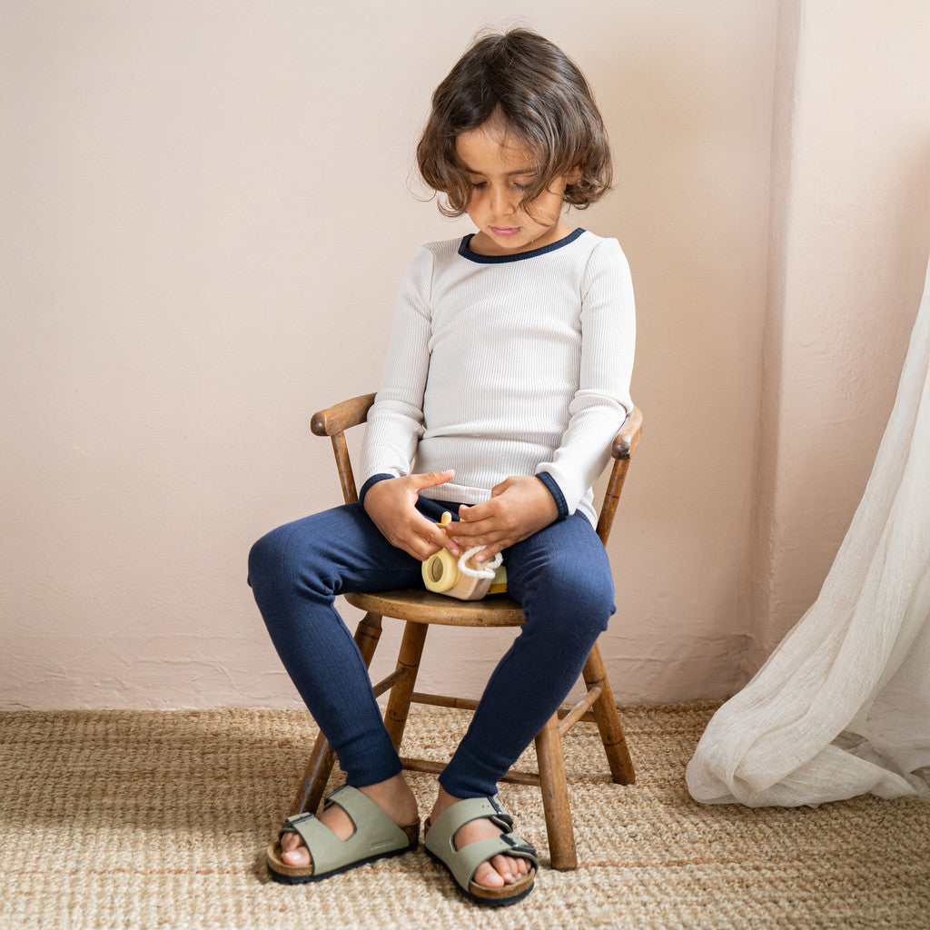 minimalisma Bergen 2-6Y Blouse for kids Ecru with Dark Blue