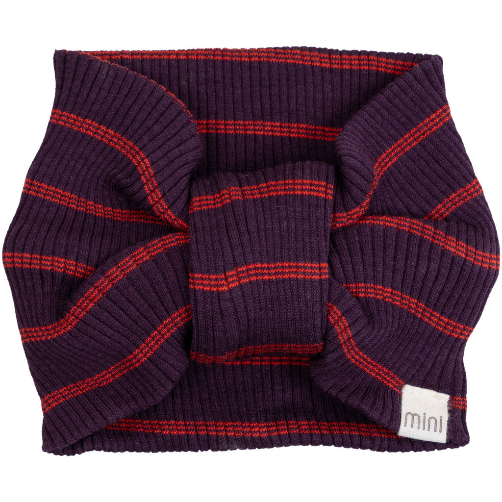 minimalisma Bi - Children's silk headband Bib / Hairband / Acc Blackberry Red Stripes