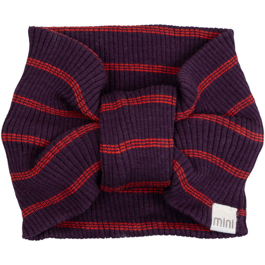 minimalisma Bi - Children's silk headband Bib / Hairband / Acc Blackberry Red Stripes