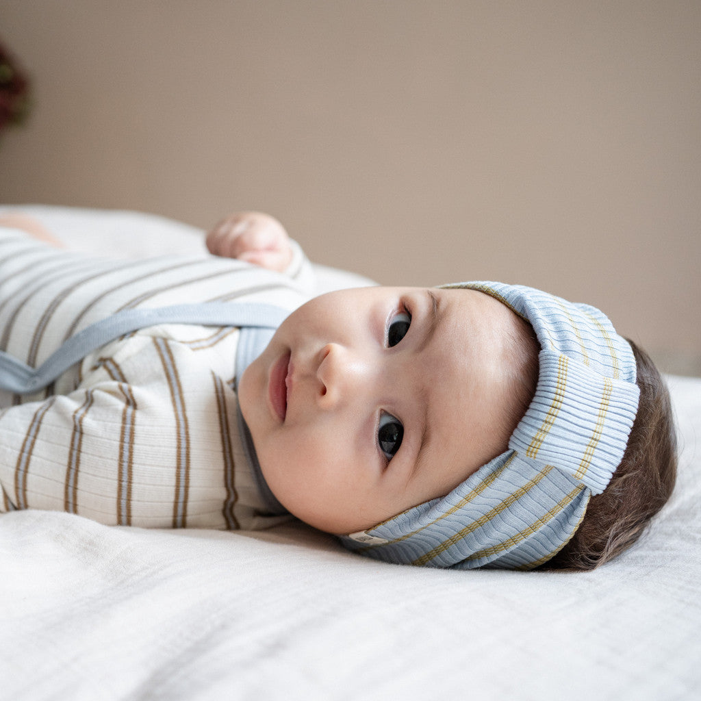 minimalisma Bi - Children's silk headband Bib / Hairband / Acc Clear Olive Stripes
