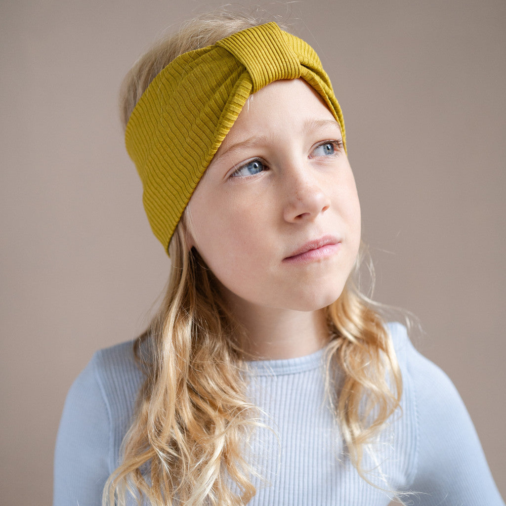 minimalisma Bi - Children's silk headband Bib / Hairband / Acc Golden Olive
