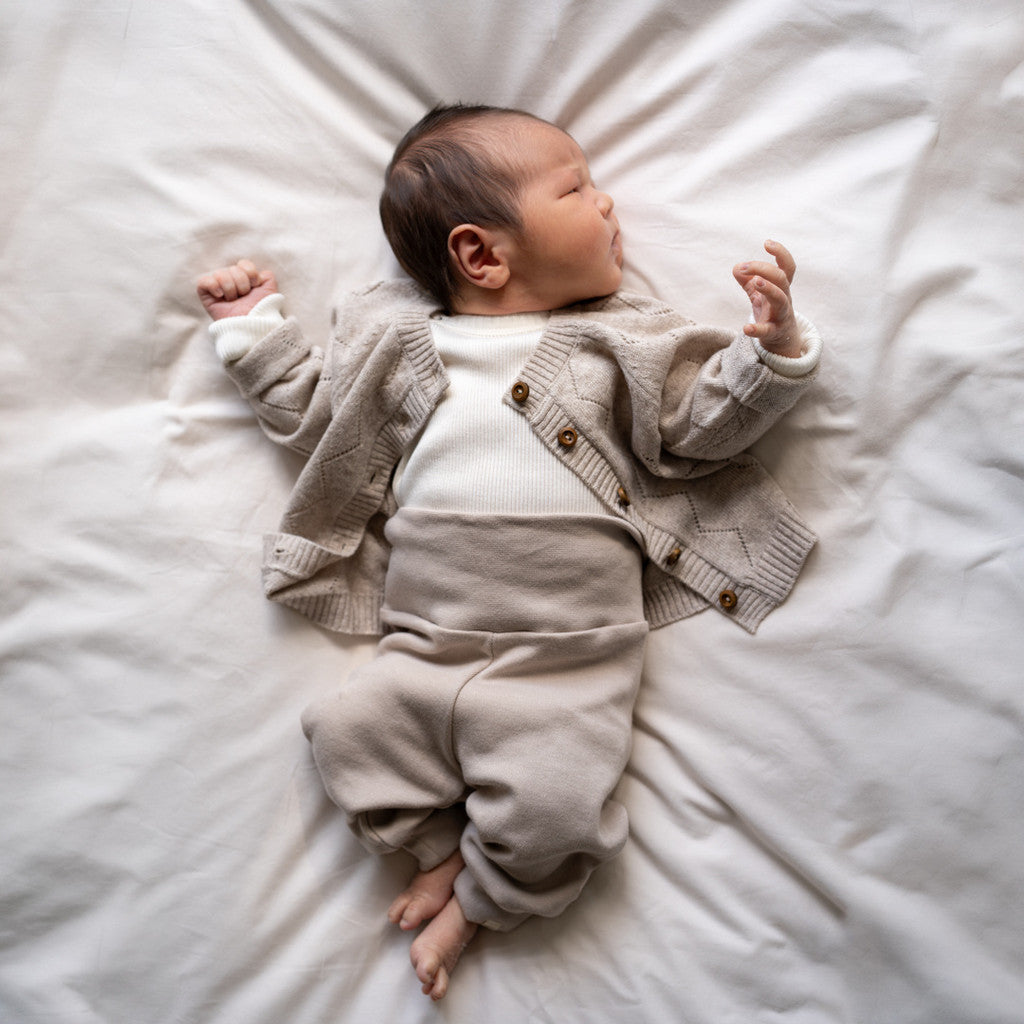 minimalisma Bibi - Baby silk long sleeve wrap bodysuit Body Cream