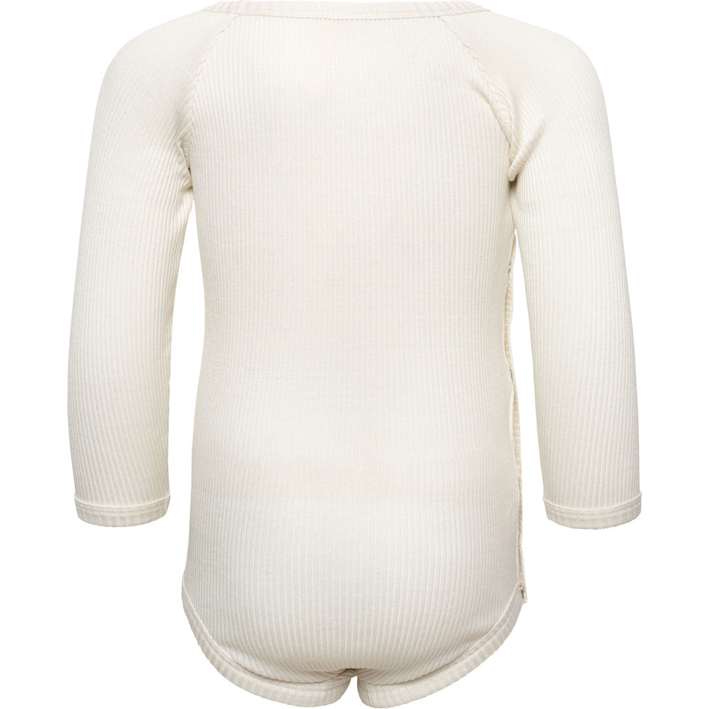 minimalisma Bibi - Baby silk long sleeve wrap bodysuit Body Cream