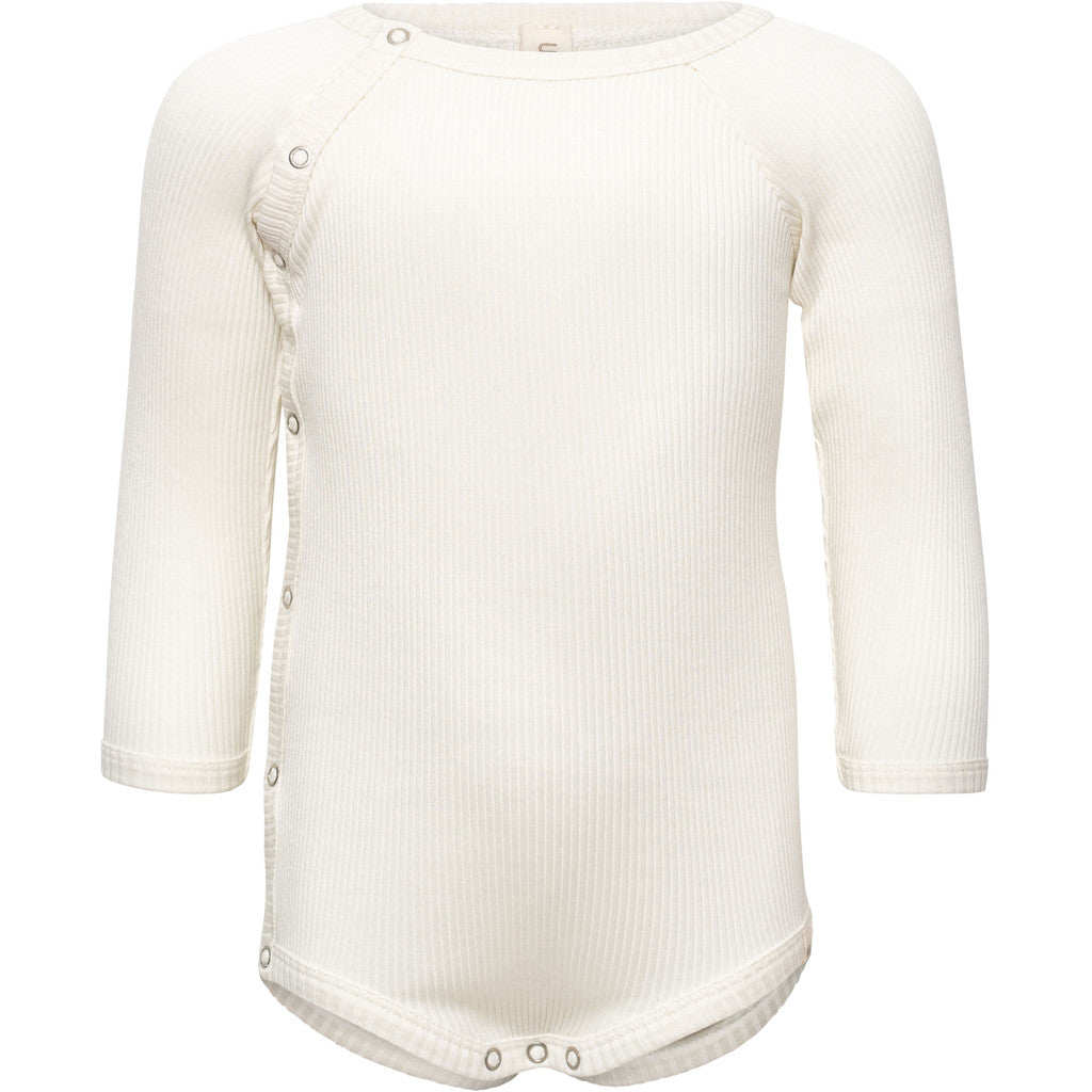 minimalisma Bibi - Baby silk long sleeve wrap bodysuit Body Cream