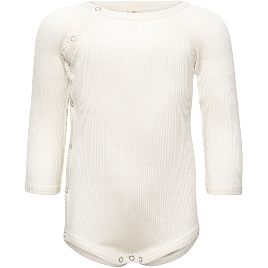 minimalisma Bibi - Baby silk long sleeve wrap bodysuit Body Cream