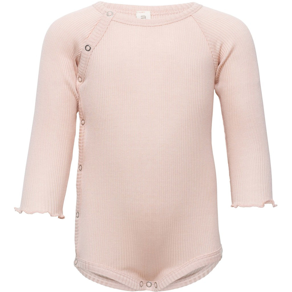 minimalisma Bibi - Baby silk long sleeve wrap bodysuit Body Sweet Rose