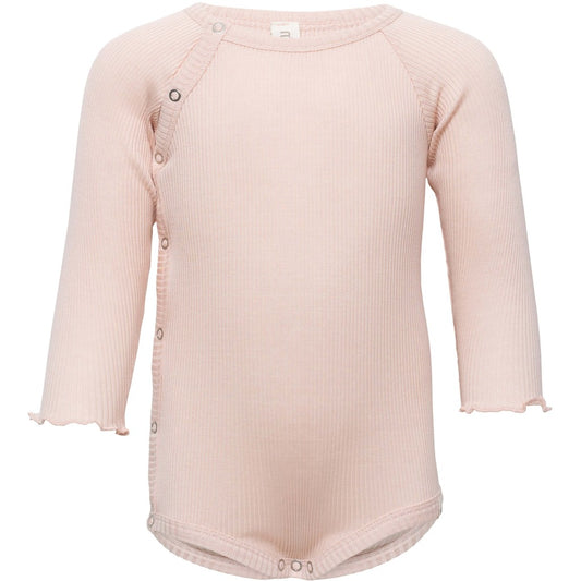 minimalisma Bibi - Baby silk long sleeve wrap bodysuit Body Sweet Rose