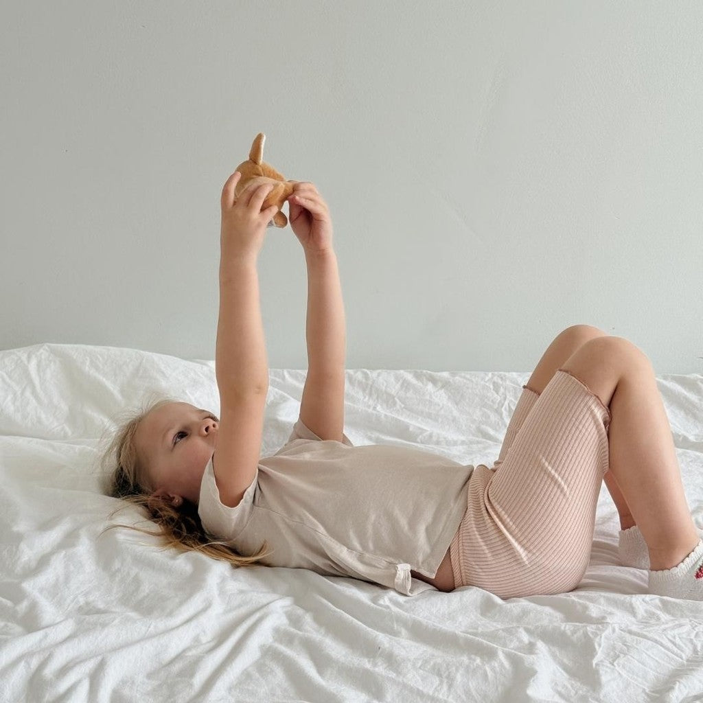 minimalisma Bicicleta - Children’s silk shorts Leggings / pants for kids Sweet Rose with Antique Rose