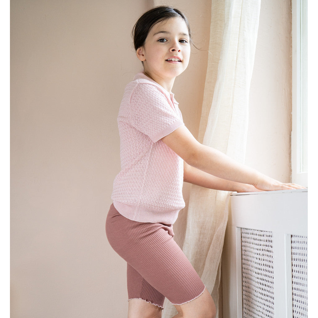 minimalisma Bicicleta 0-6Y Leggings / pants for babies and kids Antique Rose with Sweet Rose