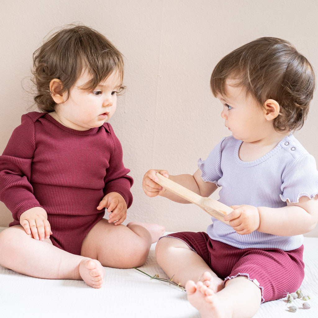 minimalisma Bicicleta 0-6Y Leggings / pants for babies and kids Pomegranate with Mauve