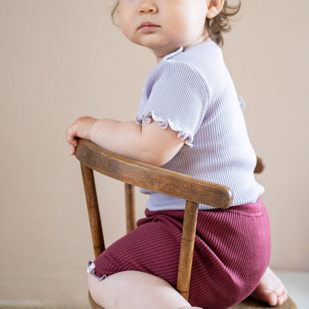 minimalisma Bicicleta 0-6Y Leggings / pants for babies and kids Pomegranate with Mauve