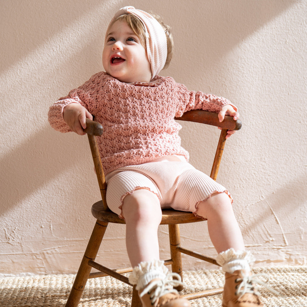 minimalisma Bicicleta 0-6Y Leggings / pants for babies and kids Sweet Rose with Antique Rose