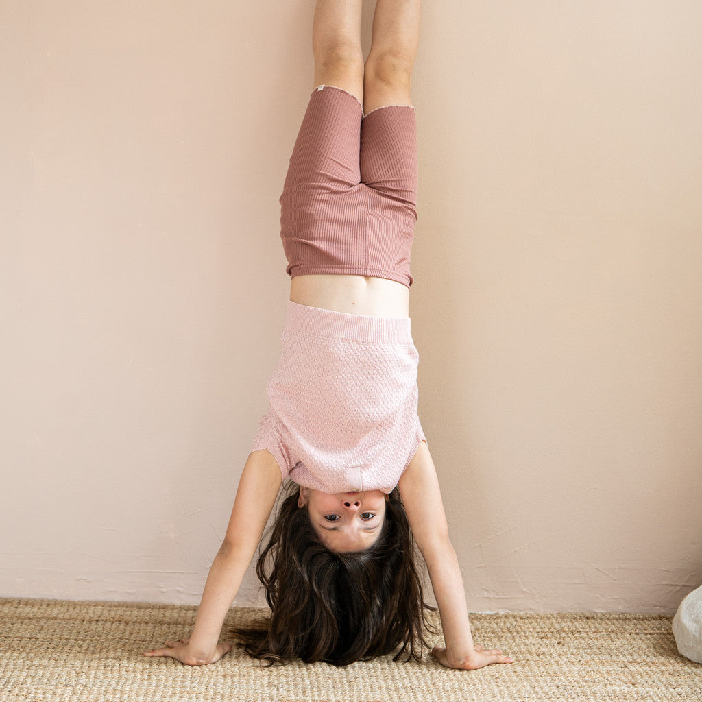 minimalisma Bicicleta 6-14Y Leggings / pants for kids Antique Rose with Sweet Rose