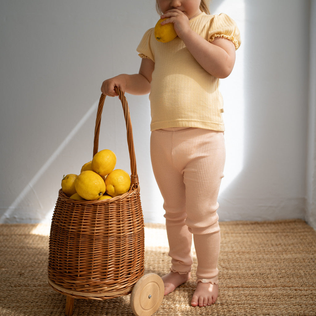 minimalisma Bieber-Frill - Children's silk leggings with frilled edges Leggings / pants for babies and kids Sweet Rose