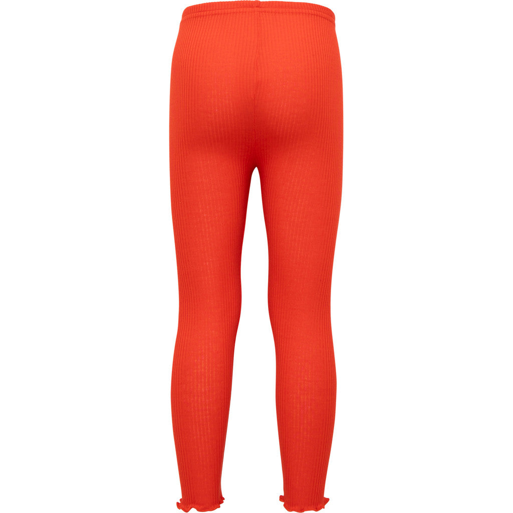 minimalisma Bieber-Frill - Children's silk leggings with frilled edges Leggings / pants for kids Red