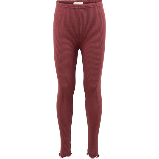 minimalisma Bieber-Frill 0-6Y Leggings / pants for babies and kids Pomegranate with Mauve