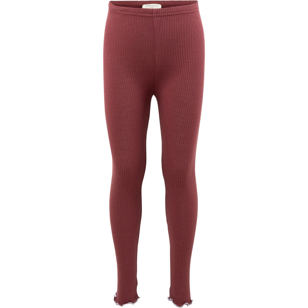 minimalisma Bieber-Frill 6-14Y Leggings / pants for kids Pomegranate with Mauve
