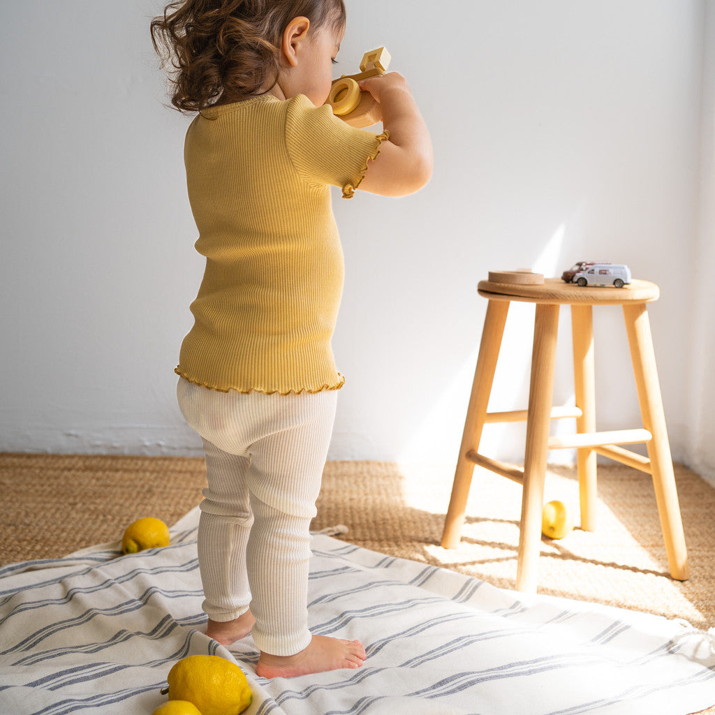 minimalisma Bieber - Children's silk leggings Leggings / pants for babies and kids Cream